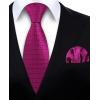 imageHISDERN Mens Tie Set Classic Woven Ties and Pocket Square Cufflinks Set Formal Business Wedding Neckties HandkerchiefD1hot Pink