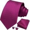 imageHISDERN Mens Tie Set Classic Woven Ties and Pocket Square Cufflinks Set Formal Business Wedding Neckties HandkerchiefD1hot Pink