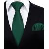imageHISDERN Mens Tie Set Classic Woven Ties and Pocket Square Cufflinks Set Formal Business Wedding Neckties HandkerchiefDforest Green