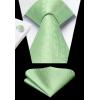 imageHISDERN Mens Tie Set Classic Woven Ties and Pocket Square Cufflinks Set Formal Business Wedding Neckties HandkerchiefDsage Green