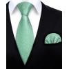 imageHISDERN Mens Tie Set Classic Woven Ties and Pocket Square Cufflinks Set Formal Business Wedding Neckties HandkerchiefDsage Green2