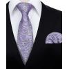 imageHISDERN Mens Tie Set Classic Woven Ties and Pocket Square Cufflinks Set Formal Business Wedding Neckties HandkerchiefEpurple