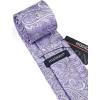 imageHISDERN Mens Tie Set Classic Woven Ties and Pocket Square Cufflinks Set Formal Business Wedding Neckties HandkerchiefEpurple