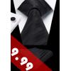 imageHISDERN Ties for Men Stripe Plaid Tie Classic Necktie Pocket Square Cufflinks Set for Formal Wedding Business PartyBlack