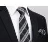 imageHISDERN Ties for Men Stripe Plaid Tie Classic Necktie Pocket Square Cufflinks Set for Formal Wedding Business PartyBlack Plaid