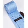 imageHISDERN Ties for Men Stripe Plaid Tie Classic Necktie Pocket Square Cufflinks Set for Formal Wedding Business PartyBlue Plaid
