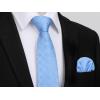 imageHISDERN Ties for Men Stripe Plaid Tie Classic Necktie Pocket Square Cufflinks Set for Formal Wedding Business PartyBlue Plaid