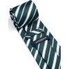 imageHISDERN Ties for Men Stripe Plaid Tie Classic Necktie Pocket Square Cufflinks Set for Formal Wedding Business PartyBluewhite