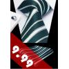 imageHISDERN Ties for Men Stripe Plaid Tie Classic Necktie Pocket Square Cufflinks Set for Formal Wedding Business PartyBluewhite