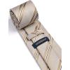imageHISDERN Ties for Men Stripe Plaid Tie Classic Necktie Pocket Square Cufflinks Set for Formal Wedding Business PartyChampagne