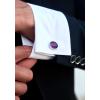 imageHISDERN Ties for Men Stripe Plaid Tie Classic Necktie Pocket Square Cufflinks Set for Formal Wedding Business PartyDark Purple