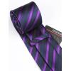 imageHISDERN Ties for Men Stripe Plaid Tie Classic Necktie Pocket Square Cufflinks Set for Formal Wedding Business PartyDark Purple