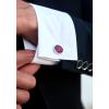 imageHISDERN Ties for Men Stripe Plaid Tie Classic Necktie Pocket Square Cufflinks Set for Formal Wedding Business PartyHot Pink