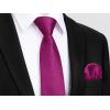 imageHISDERN Ties for Men Stripe Plaid Tie Classic Necktie Pocket Square Cufflinks Set for Formal Wedding Business PartyHot Pink