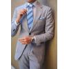 imageHISDERN Ties for Men Stripe Plaid Tie Classic Necktie Pocket Square Cufflinks Set for Formal Wedding Business PartyLight Blue