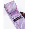 imageHISDERN Ties for Men Stripe Plaid Tie Classic Necktie Pocket Square Cufflinks Set for Formal Wedding Business PartyLight Purple