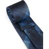 imageHISDERN Ties for Men Stripe Plaid Tie Classic Necktie Pocket Square Cufflinks Set for Formal Wedding Business PartyNavy Blue