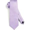 imageHISDERN Ties for Men Stripe Plaid Tie Classic Necktie Pocket Square Cufflinks Set for Formal Wedding Business PartyPurple