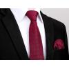 imageHISDERN Ties for Men Stripe Plaid Tie Classic Necktie Pocket Square Cufflinks Set for Formal Wedding Business PartyRed Plaid