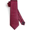imageHISDERN Ties for Men Stripe Plaid Tie Classic Necktie Pocket Square Cufflinks Set for Formal Wedding Business PartyRed Plaid