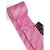 imageHISDERN Ties for Men Stripe Plaid Tie Classic Necktie Pocket Square Cufflinks Set for Formal Wedding Business PartyRose Red