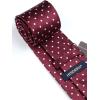 imageHISDERN Polka Dot Ties for Men Classic Silk Ties and Pocket Square Formal Business Necktie Handkerchief Wedding PartyAmaroon  White 1