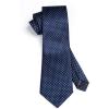 imageHISDERN Polka Dot Ties for Men Classic Silk Ties and Pocket Square Formal Business Necktie Handkerchief Wedding PartyAnavy Blue  White 1