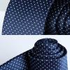 imageHISDERN Polka Dot Ties for Men Classic Silk Ties and Pocket Square Formal Business Necktie Handkerchief Wedding PartyAnavy Blue  White 1