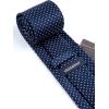 imageHISDERN Polka Dot Ties for Men Classic Silk Ties and Pocket Square Formal Business Necktie Handkerchief Wedding PartyAnavy Blue  White 1