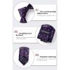 imageHISDERN Polka Dot Ties for Men Classic Silk Ties and Pocket Square Formal Business Necktie Handkerchief Wedding PartyApurple  White