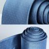 imageHISDERN Polka Dot Ties for Men Classic Silk Ties and Pocket Square Formal Business Necktie Handkerchief Wedding PartyBlight Blue  White