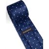 imageHISDERN Polka Dot Ties for Men Classic Silk Ties and Pocket Square Formal Business Necktie Handkerchief Wedding PartyBnavy Blue  White 1