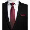 imageHISDERN Polka Dot Ties for Men Classic Silk Ties and Pocket Square Formal Business Necktie Handkerchief Wedding PartyBurgundy  White