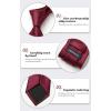 imageHISDERN Polka Dot Ties for Men Classic Silk Ties and Pocket Square Formal Business Necktie Handkerchief Wedding PartyBurgundy  White