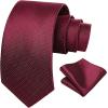 imageHISDERN Polka Dot Ties for Men Classic Silk Ties and Pocket Square Formal Business Necktie Handkerchief Wedding PartyBurgundy  White