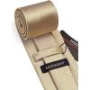 imageHISDERN Polka Dot Ties for Men Classic Silk Ties and Pocket Square Formal Business Necktie Handkerchief Wedding PartyChampagne