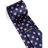 imageHISDERN Polka Dot Ties for Men Classic Silk Ties and Pocket Square Formal Business Necktie Handkerchief Wedding PartyCnavy Blue  Pinka