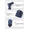 imageHISDERN Polka Dot Ties for Men Classic Silk Ties and Pocket Square Formal Business Necktie Handkerchief Wedding PartyCnavy Blue  White