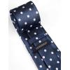 imageHISDERN Polka Dot Ties for Men Classic Silk Ties and Pocket Square Formal Business Necktie Handkerchief Wedding PartyCnavy Blue  White