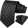 imageHISDERN Polka Dot Ties for Men Classic Silk Ties and Pocket Square Formal Business Necktie Handkerchief Wedding PartyDblack  White 1