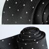 imageHISDERN Polka Dot Ties for Men Classic Silk Ties and Pocket Square Formal Business Necktie Handkerchief Wedding PartyDblack  White 1