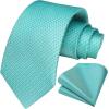 imageHISDERN Polka Dot Ties for Men Classic Silk Ties and Pocket Square Formal Business Necktie Handkerchief Wedding PartyDblue