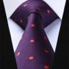 imageHISDERN Polka Dot Ties for Men Classic Silk Ties and Pocket Square Formal Business Necktie Handkerchief Wedding PartyDpurple  Orange