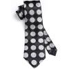 imageHISDERN Polka Dot Ties for Men Classic Silk Ties and Pocket Square Formal Business Necktie Handkerchief Wedding PartyEblack  Silver