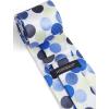 imageHISDERN Polka Dot Ties for Men Classic Silk Ties and Pocket Square Formal Business Necktie Handkerchief Wedding PartyEblue  Beige