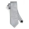 imageHISDERN Polka Dot Ties for Men Classic Silk Ties and Pocket Square Formal Business Necktie Handkerchief Wedding PartyEgray 1