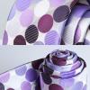 imageHISDERN Polka Dot Ties for Men Classic Silk Ties and Pocket Square Formal Business Necktie Handkerchief Wedding PartyEpurple  White