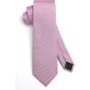 imageHISDERN Polka Dot Ties for Men Classic Silk Ties and Pocket Square Formal Business Necktie Handkerchief Wedding PartyFpink