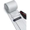 imageHISDERN Polka Dot Ties for Men Classic Silk Ties and Pocket Square Formal Business Necktie Handkerchief Wedding PartyFsilver  Grey