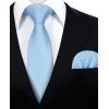 imageHISDERN Polka Dot Ties for Men Classic Silk Ties and Pocket Square Formal Business Necktie Handkerchief Wedding PartyGbaby Blue